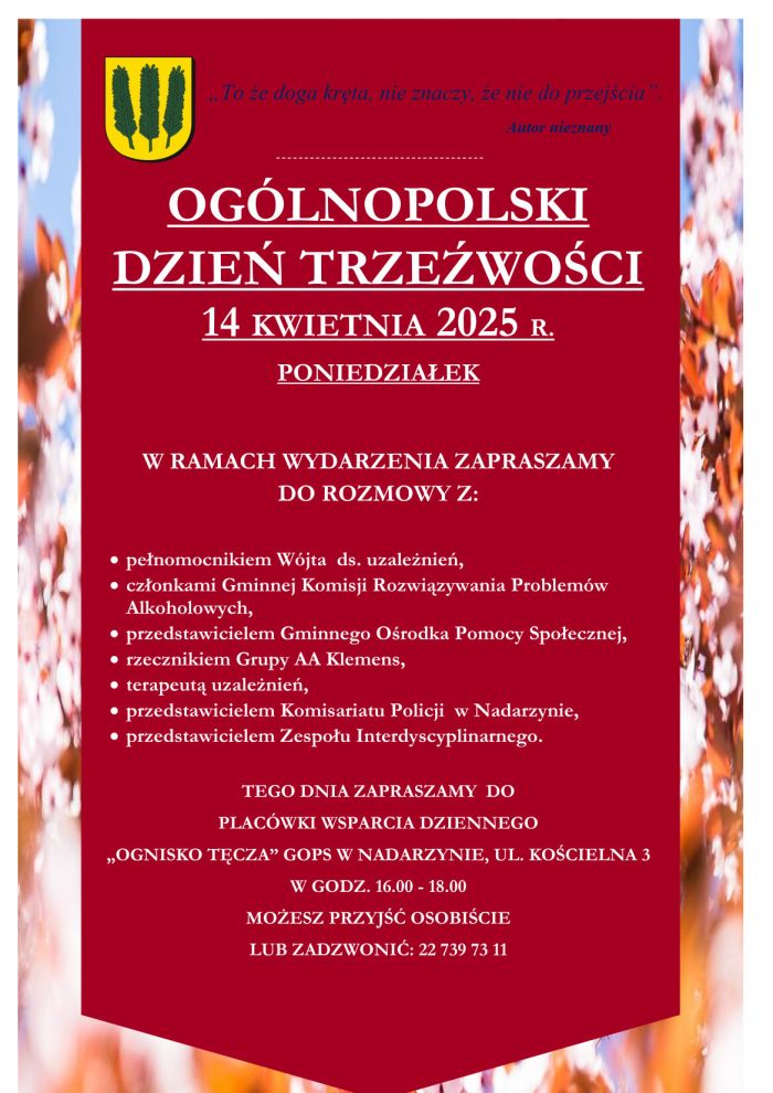 plakat Ogólnopolski Dzien Trzeżwości 2025